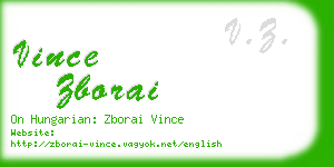 vince zborai business card